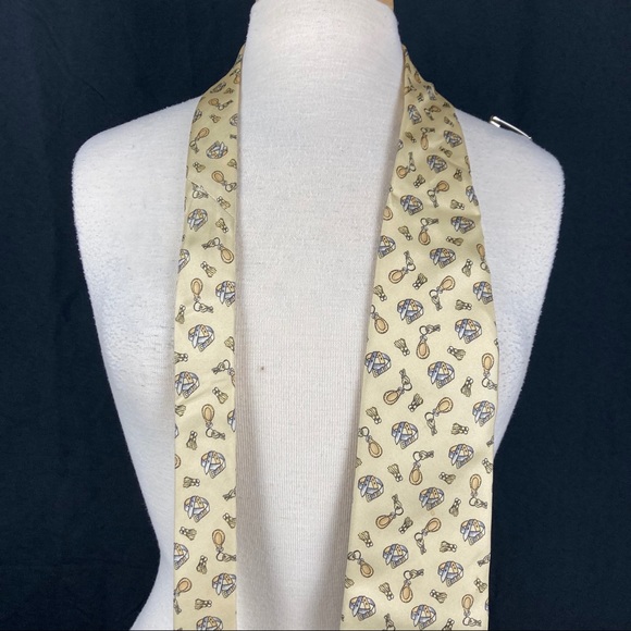 Longchamp men’s key and belt printed silk tie - Picture 3 of 9